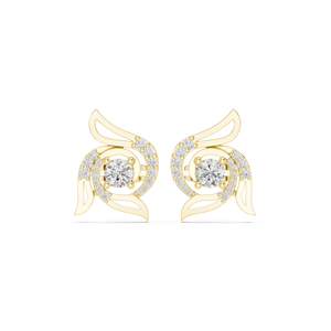 Pendientes de Oro Amarillo de 14k de la Mejor Calidad con Diamantes Redondos Cultivados en Laboratorio, Certificados por GRA, Precio al por Mayor - Product Image 1