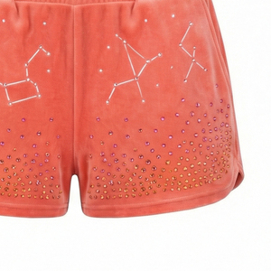 Shorts cargo unisexes en velours, design galaxie avec strass, style streetwear, Maluza Industries, respirant, séchage rapide, écologique - Product Image 2