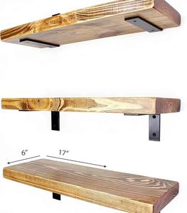 Étagères murales en bois, étagères flottantes, pour salle de bain, chambre, cuisine et livres, étagère de rangement et de décoration, montage mural, style rustique - Product Image 5