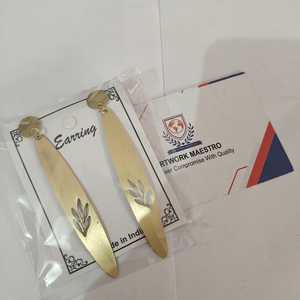 Ornate <b>Indian</b> Arisans worked Brass Handmade Fancy New Design Ear <b>rings</b> By Skilled <b>Indian</b> Artisans With Gold Plated Fashion Shine - Product Image 6