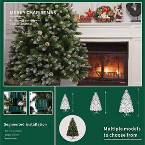 Árbol de Navidad de PVC de 1.5 m con 619 Ramas Cubiertas de Nieve y Piñas, Árbol de Navidad Artificial Ecológico - Product Image 5