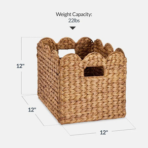 Durable Eco-Friendly Lightweight Organizer for Every Living Space Compact <b>Foldable</b> Water Hyacinth Storage <b>Basket</b> Set - Product Image 6