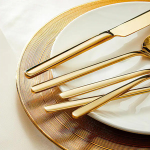 Ensemble de couverts de luxe en acier inoxydable doré de la collection Bright, finition miroir, cuillère, fourchette, couteau de qualité supérieure, pour la maison, l'hôtel, le restaurant - Product Image 5
