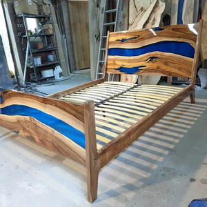 Cabecero de Cama de Resina Epoxi con Acentos de Madera Natural, Muebles de Dormitorio Modernos de Lujo - Product Image 1