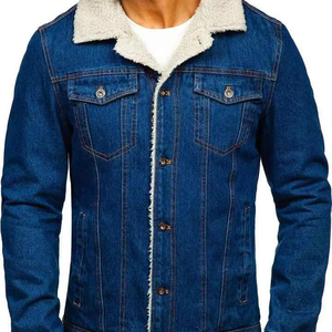 Chaqueta de invierno para hombre, chaqueta vaquera con detalles de costura premium, chaqueta vaquera ligera de mezcla de algodón, chaqueta vaquera personalizada. - Product Image 6