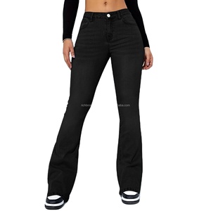 Hot Selling Plus Size Women's Mid Stretch Casual Solid Jeans 100% Cotton Eco-Friendly Breathable Comfortable Straight Denim - Product Image 6