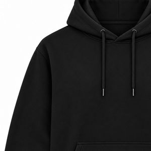 <b>Men</b> <b>Black</b> Pullover Hoodie <b>Plain</b> Long Sleeve Casual <b>Sweatshirt</b> Custom Logo Streetwear Sportswear Gym Top Shoukat Apparel Manufa - Product Image 2