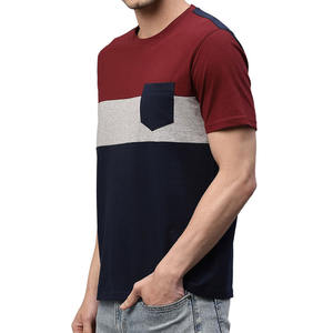T-shirt Homme Oversize Color Block Marque Blanche 250 GSM Coton Respirant Col Rond Manches Courtes Décontracté Vente en Gros Fournisseur OEM - Product Image 5