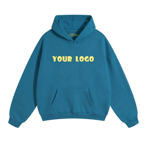 <b>Pullover</b> Hoodie 100% Cotton Oversized Winter 350g Solid Front Custom Logo Branded Sweatshirt - Product Image 5
