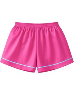 Custom Pink Blue Satin Women Pajama Set Silk Sleepwear <b>Spaghetti</b> <b>Strap</b> Cami And Shorts Soft Luxury Nightwear Summer Lounge Set - Product Image 5