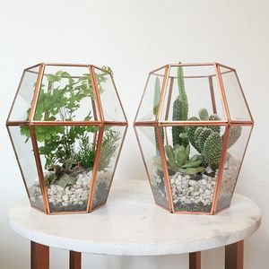 Modern Polygon Glass <b>Storage</b> <b>Box</b> With Brass Frame Transparent Design <b>For</b> Home <b>Decor</b> - Product Image 6
