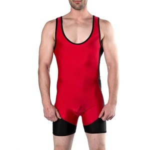 Tenue de compétition de lutte personnalisée, justaucorps sur mesure pour hommes, tissu extensible performant, léger et respirant, sports d'équipe - Product Image 4