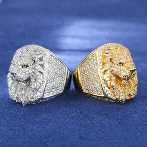 Moissanite Lion <b>Ring</b> <b>Iced</b> Out Luxury Hip Hop Mens Statement <b>Ring</b> Bold Bling Fashion Jewelry Gift - Product Image 4