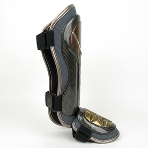 Protège-tibias en néoprène bleu, élastique, réglable avec fermeture auto-agrippante, équipement de protection pour la boxe, unisexe pour adultes, couleur unie - Product Image 4