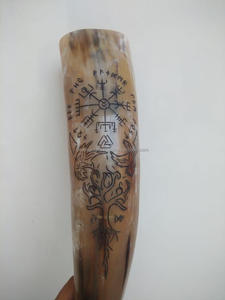 Cuernos vikingos hechos a mano estilo Animal tallado cuernos para beber artesanías naturales ecológicas tamaño personalizado India precio de fábrica a granel - Product Image 6