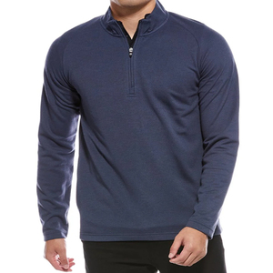 Casual Half Zip French Terry <b>Jumper</b> Wholesale Custom Logo Men's Streetwear Quarter Zip <b>Pullover</b> Cotton Fleece Sweatshirt - Product Image 5