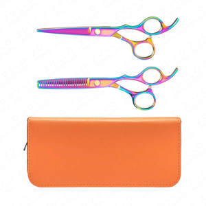 Juego de Tijeras de Peluquería Profesionales Multicolores, 2 Piezas, Tijeras de Acero Inoxidable para Cortar el Cabello con Logotipo Personalizado - Product Image 5