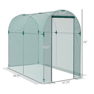 Gabbia per colture in acciaio zincato verde 4FT X 8FT con porta con cerniera per protezione frutta (impermeabile e resistente ai raggi UV) - Product Image 3