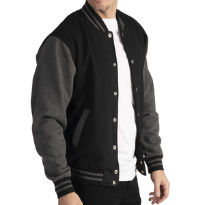 OEM Custom Design Windbreaker Unisex Customised and Breathable Product <b>Covered</b> <b>Button</b> Varsity Jacket Men - Product Image 4