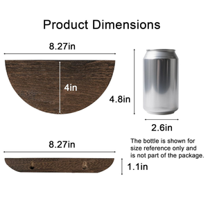 Estante de Pared Semicircular de Madera Tallada a Mano, Decoración Flotante de Madera Sólida para Sala de Estar y Salón - Product Image 6