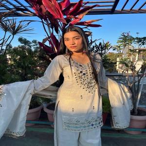 Vastra georgette ชุดกระจกทำงาน kurti plazo ปักลายด้วยความยาวด้านบนเย็บชุดเดรส kurti PANT dupatta - Product Image 3