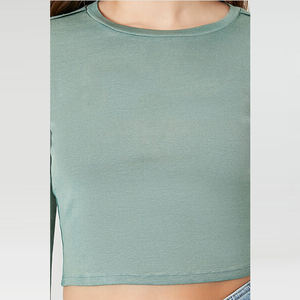 Camisetas de Manga Larga para Mujer, Diseño Ajustado, Cuello Redondo, 180 g/m², Verano, Moda, Alta Calidad, Diseño Corto - Product Image 5