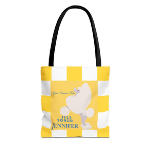 Sac fourre-tout Sigma Gamma Rho SGRHO, cadeau, vêtements, cadeau de probatiate, sac de voyage en toile jaune à carreaux avec nom personnalisé - Product Image 4