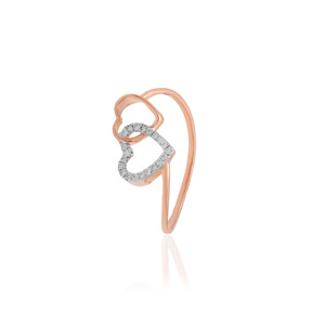 Bague en diamant naturel rond brillant de 0,08 carat, couleur H I, clarté VS SI, élégante, avec bande en or massif, bijoux de fiançailles raffinés - Product Image 3