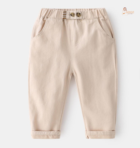 Pantalon droit décontracté pour garçon, style gentleman, en coton uni, séchage rapide, léger - Product Image 1