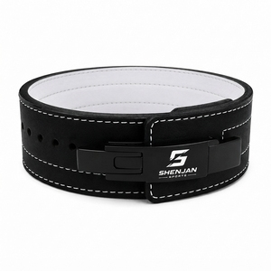 Ceinture de musculation réglable respirante, imperméable, antidérapante, avec boucle en acier, confortable, durable, en cuir de vachette, unisexe - Product Image 1