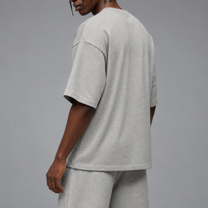 Heavyweight Cotton Tshirt Custom Logo Printing Oversized Relaxed Fit Streetwear High GSM Wide Sleeve Casual Blank <b>Men's</b> <b>shirts</b> - Product Image 4