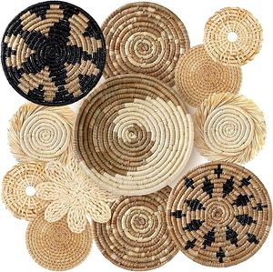 Plato Decorativo Redondo de Fibra Natural de Seagrass Vietnamita Hecho a Mano para Arte de Pared, Decoración Boho para el Hogar y Estilo Resort - Product Image 4