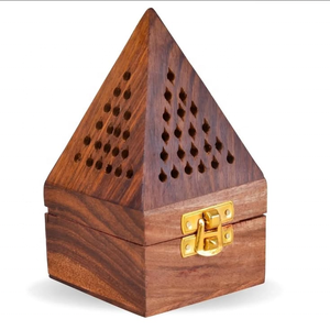Rustic Hand-Made Sandalwood Incense Burner <b>With</b> Drawer Religious Use All-Season Aromatic <b>Diffuser</b> Wooden Box <b>With</b> Brass Knob - Product Image 1