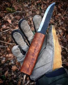 Couteau artisanal en acier carbone à lame pointue, manche en bois, pour le camping, le bushcraft, la survie et la chasse - Product Image 5