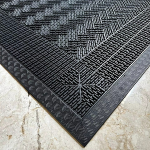 Alfombra de Goma Acanalada ROYAL de 90x150cm, Diseño Moderno de Ladrillos, Alfombra Grande para Entrada, Antideslizante, para Uso en Exteriores - Product Image 1