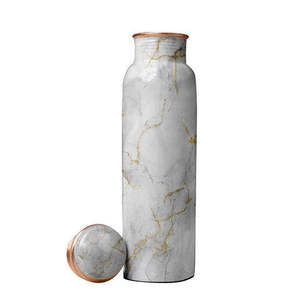 Marble Pattern Metal Water <b>Bottle</b> Copper Lid Portable Modern Copper <b>Bottles</b> - Product Image 1