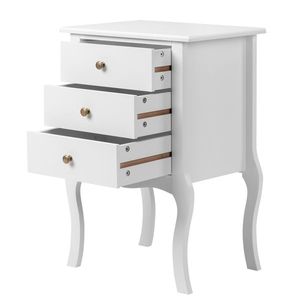European Style White Three Pumps Bedside Table Elegant Nightstands - Product Image 6
