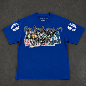 เสื้อยืดสตรีทแวร์ลายกราฟิกขนาดใหญ่พิเศษสำหรับผู้ชาย ผ้าฝ้าย 100% เนื้อหนา พิมพ์ลายวินเทจ ฮิปฮอป ทรงหลวม รับผลิตแบบ OEM ODM - Product Image 6