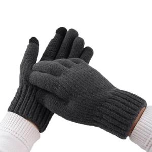 2026 New Warm Wholesale Fleece Lined Fashion Warm Black Knitted Winter <b>Touch</b> <b>Screen</b> <b>Gloves</b> Mittens Reasonable Price OEM Service - Product Image 5