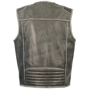 New Premium Fashion Biker Wear Windproof Waterproof Winter OEM Leather Vests Reversible Breathable Customized Outer Wear - Product Image 5
