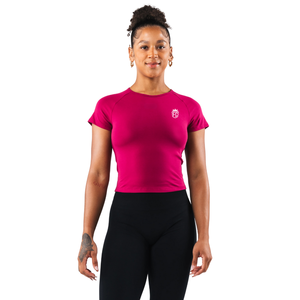 Camiseta Corta para Mujer, Ajustada, Elástica, de Tela Suave y Ligera, Deportiva, Informal, para Uso Diario, Yoga, Gimnasio, Prenda Básica - Product Image 1