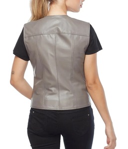 Chaleco de Cuero Genuino para Mujer a Precio Razonable, Resistente al Viento, de Alta Calidad y Personalizable - Product Image 1