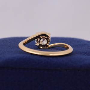 Lab Grown 1.01CT Round Cut Diamond Bypass Band <b>Ring</b> for Women's 14K Solid Gold Engagement Surprise Gift for Lovers - Product Image 3