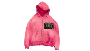 Fabricant de sweats à capuche personnalisés avec logo, broderie vieillie, délavage vintage, délavage à l'acide, coupe ample et carrée, MOQ 10, Fournisseur - Product Image 6