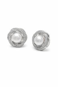 Boucles d'oreilles en perles et zircone cubique en argent sterling 92,5 KLST-30992 - Product Image 5