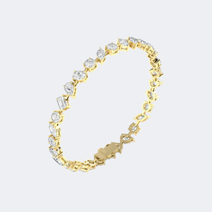 5.00 CTW Lab Grown Diamond Tennis <b>Bracelet</b> in 9k Gold Plated with for Certification Elegant Multi-Cut Luxury Jewelry - Product Image 5