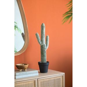 Juego de 5 Cactus Saguaro Artificiales en Maceta Negra de 8x5x24.5 Pulgadas, Decoración de Plantas Duradera y Elegante - Product Image 6