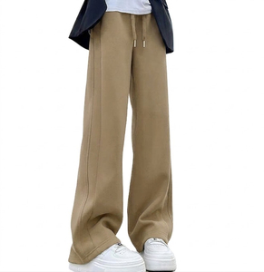 Elegant Women's Flare Sweatpants 100% Cotton Flat Front Mid ODM Yoga Wear Comfortable <b>Elastic</b> <b>Lace</b> Casual Loose Fit Full Length - Product Image 4