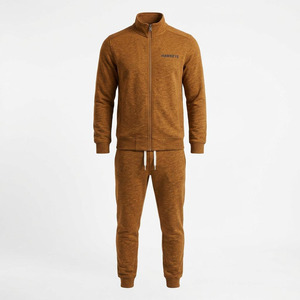 Hawk Eye Sports <b>Men's</b> Slim Fabric Fleece 300g Winter <b>Pullover</b> Hoodie Full-Length Button-Up Tracksuit Set Breathable - Product Image 6