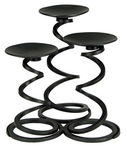 Nordic Style Triple Spiral Metal Candle Stand <b>Matte</b> Black Tea Light Holder Decorative Iron Pillar Stand for <b>Table</b> T Light Holder - Product Image 1